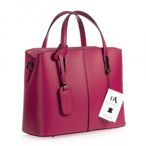 Geanta dama din piele naturala DiAmanti Melania Fucsia